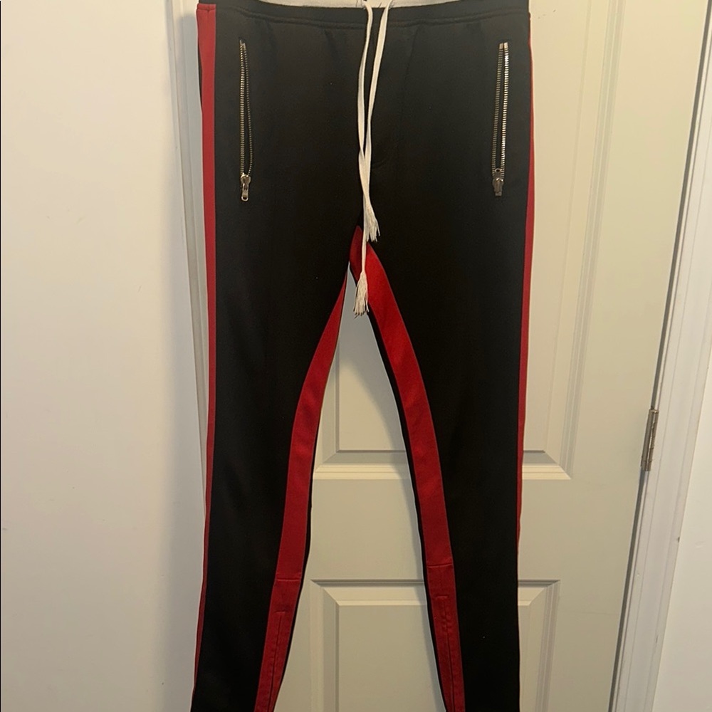Fear of God Black and Red Joggers with Tapered Fit